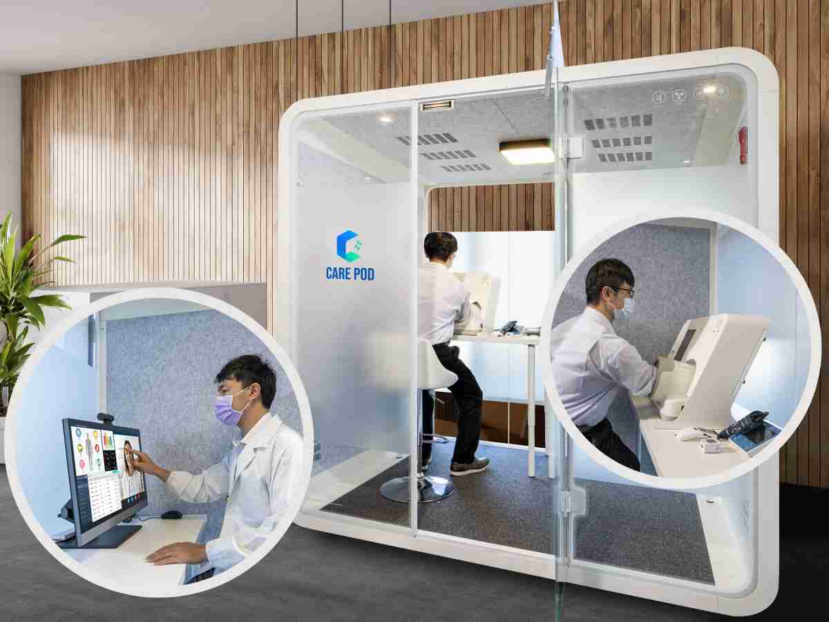 达擎于医疗科技展中展出＂远距诊疗舱＂，，，以因应医疗数字化及社会高龄化趋势下、、、、复诊及慢性病患等族群对于远距看诊需求逐渐升高所推出的创新整合方案。。。。多功能合一、、、、高隐私性的远距诊疗舱可根据病患端与医师端的不同需求，，提供弹性化及客制化功能，，节省医生和病患的精力及时间